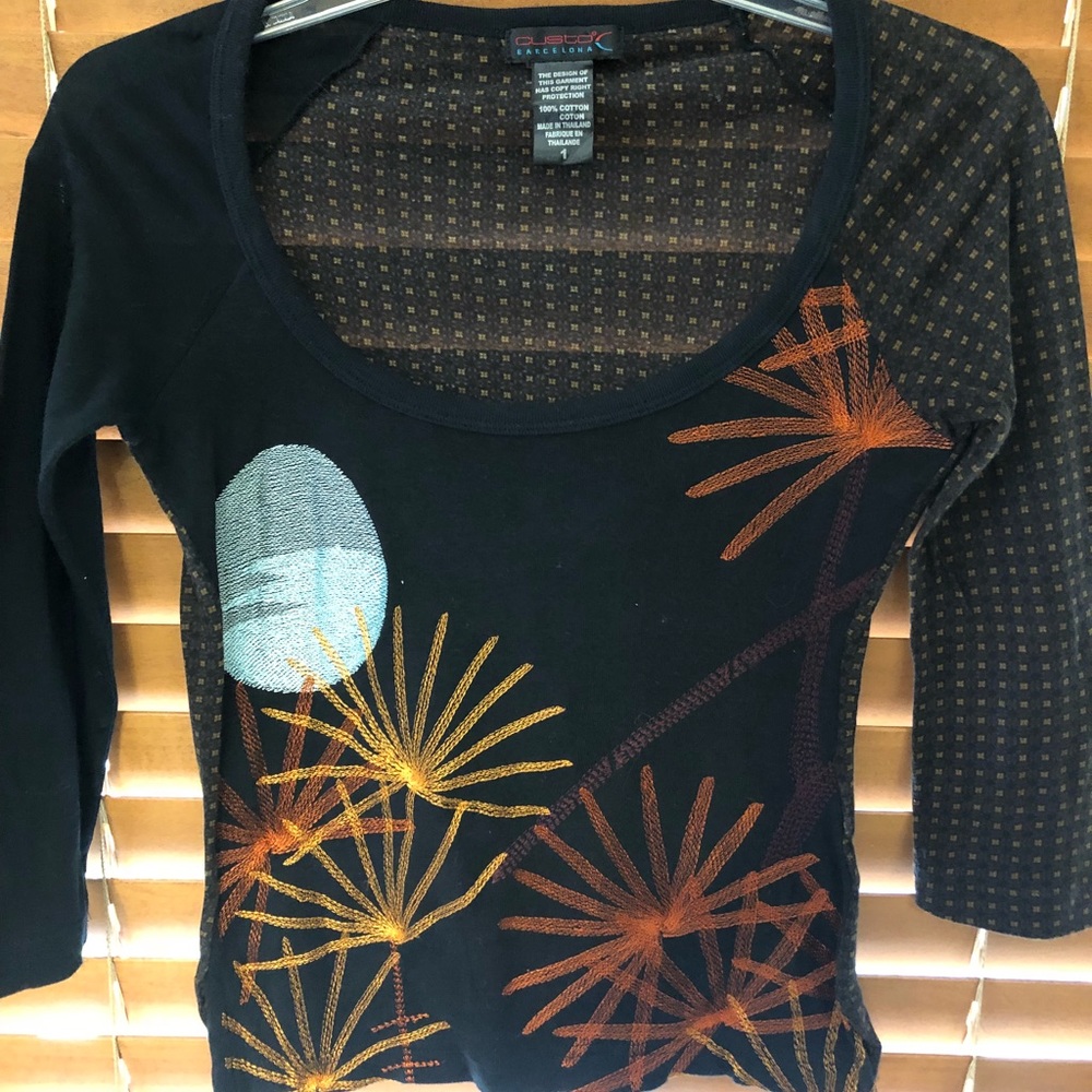 Sheer detail embellished top
